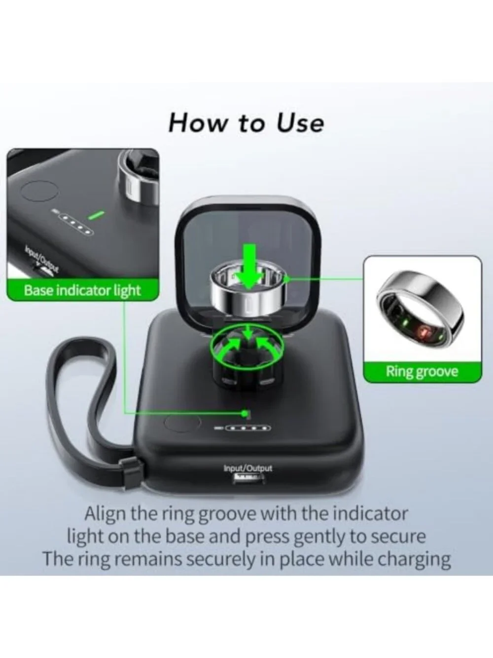 Portable Charging Case for Oura Ring 4 | 5000mAh Power Bank & USB-C Travel